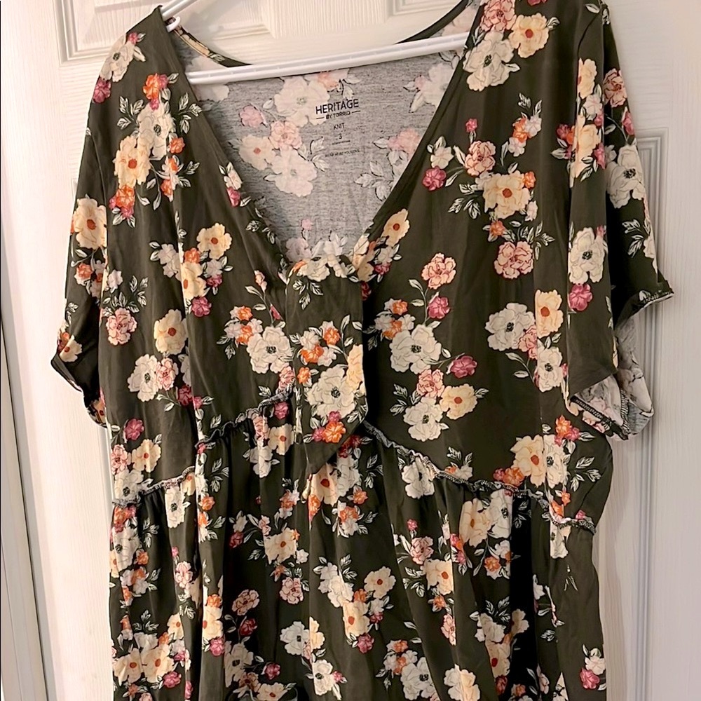 Floral Babydoll Top with knot detail